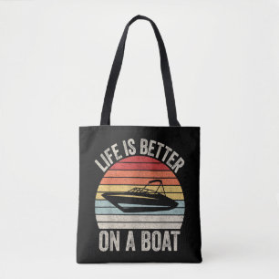 Bolsa Tote Vintage Life É Melhor Em Um Barco Capitão Barco P