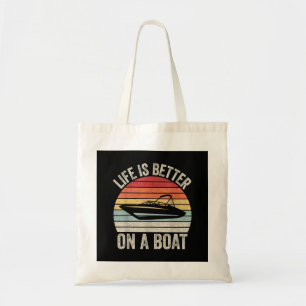 Bolsa Tote Vintage Life É Melhor Em Um Barco Capitão Barco P