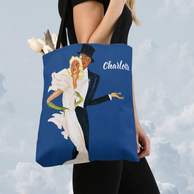 Bolsa Tote Vintage Love and Romance, Casal de Casamento Moder (Criador carregado)