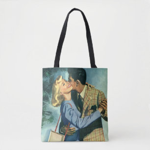 Bolsa Tote Vintage Love and Romance, dança de Natal