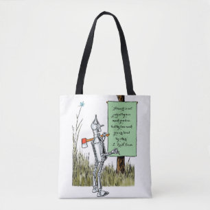 Bolsa Tote Vintage mágico de Oz, sinal da leitura de Tinman