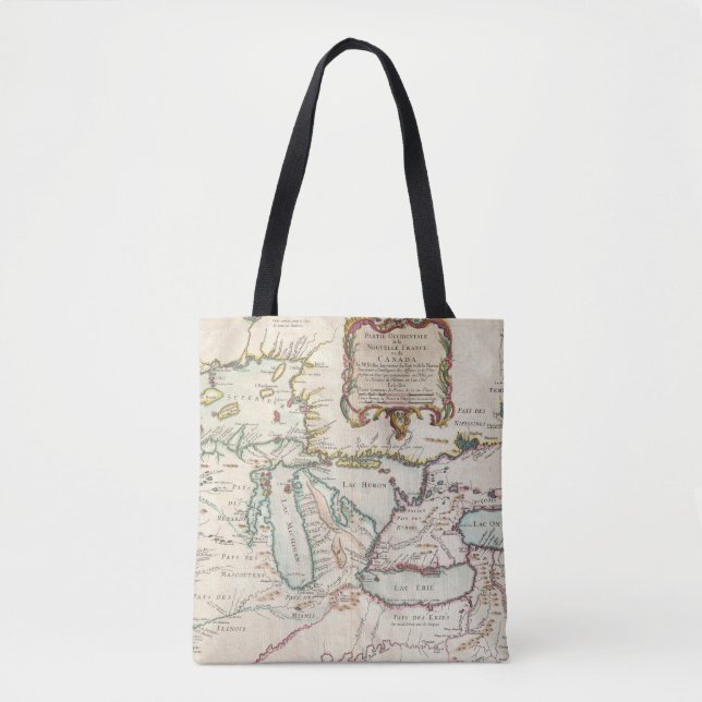 Bolsa Tote Vintage - Mapa dos Excelentes do Canadá (Frente)