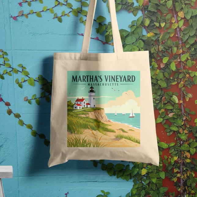 Bolsa Tote Vintage Martha's Vineyard Massachusetts (Criador carregado)