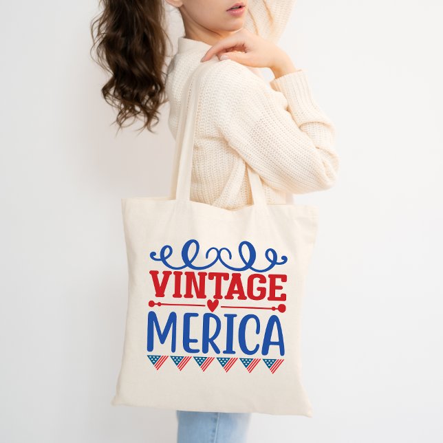 Bolsa Tote Vintage Merica Patriotic (Criador carregado)