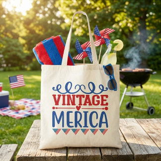 Bolsa Tote Vintage Merica Patriótico