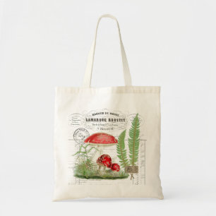 Bolsa Tote Vintage Mushroom Fern - Script Francês Todos Os Di