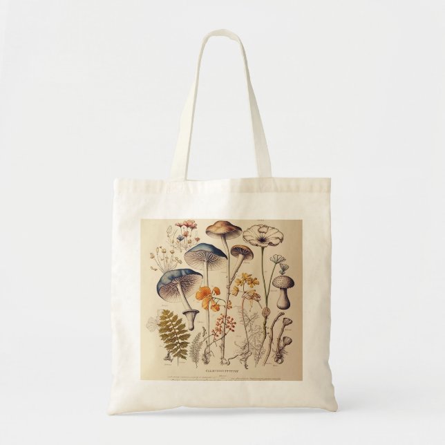 Bolsa Tote Vintage Mushroom Naturalist (Frente)