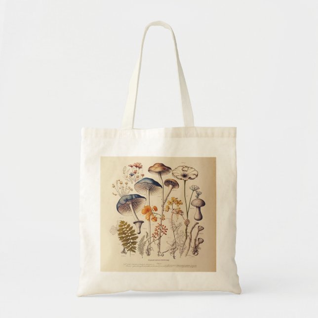 Bolsa Tote Vintage Mushroom Naturalist (Frente)