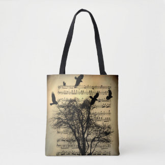 Bolsa Tote Vintage Musical Notes Art
