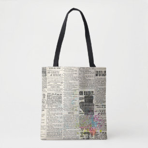 Bolsa Tote Vintage newspaper advertising