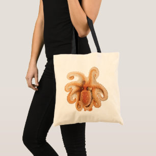 Bolsa Tote Vintage Octopus Salutii, Animais Aquáticos Marinho