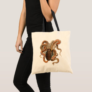 Bolsa Tote Vintage Octopus Vulgaris, Animais da Vida Marinha