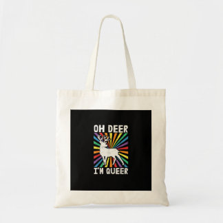 Bolsa Tote Vintage Oh Deer I'm Queer Pride LGBT Gay Lesbian 