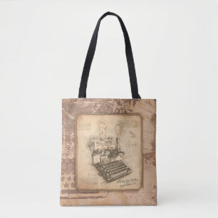 Bolsa Tote Vintage Old Fashion Art Autor/Escritor Gift
