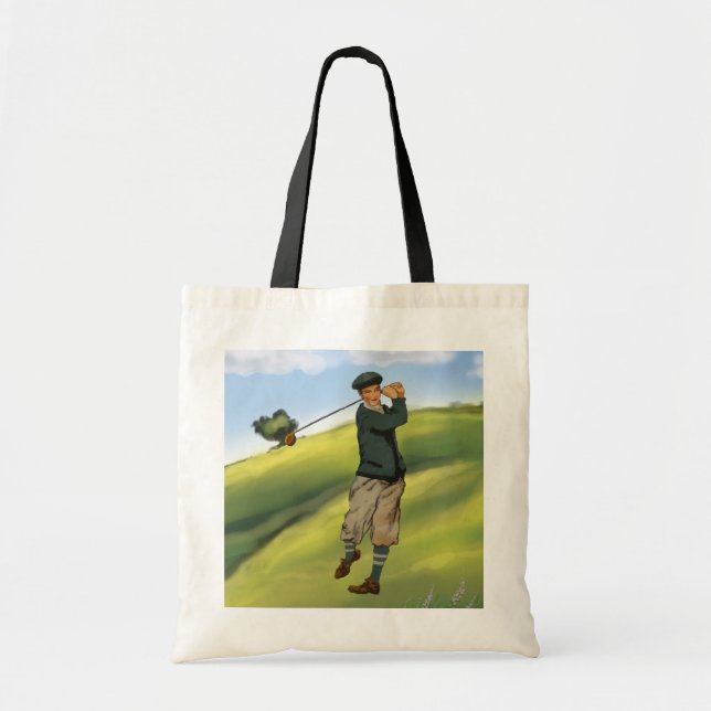 Bolsa Tote Vintage olha Golfer Golf Tote saco (Frente)