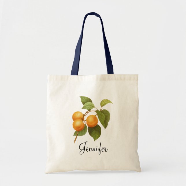 Bolsa Tote Vintage Orange Apricots Desenho De Aquarela (Frente)