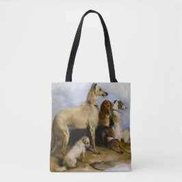 Bolsa Tote Vintage painting of five cute dogs