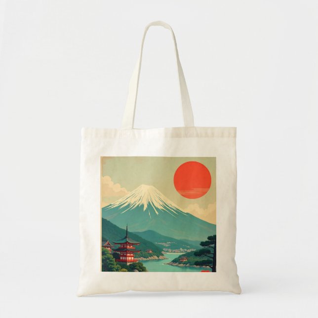 Bolsa Tote Vintage - Paisagem Japonesa (Frente)