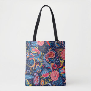 Bolsa Tote Vintage Paisley Seamless Pattern Design
