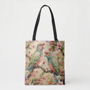 Bolsa Tote Vintage Parrots Art