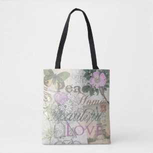 Bolsa Tote Vintage Peace Home Belo Amor