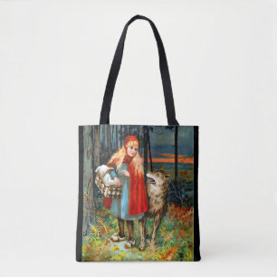 Bolsa Tote Vintage, Pequeno Cabelo Vermelho E Lobo Mau