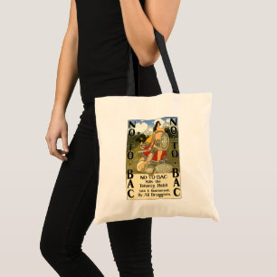 Bolsa Tote Vintage Product Label Art, No To Back, Quit Smoit