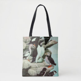 Bolsa Tote Vintage Puffins e Aves Aquáticas de Louis Fuertes