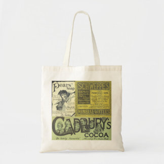 Bolsa Tote Vintage que anuncia a sacola de Cadbury Schweppes