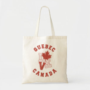 Bolsa Tote Vintage Quebec Canada Love Canadian Flag