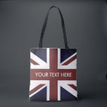 Bolsa Tote Vintage - Reino Unido - Bandeira de bandeira<br><div class="desc">Vintage, bandeira do Reino Unido. Design do orgulho inglês com pavilhão do Reino Unido, Reino Unido, Reino Excelente da Grã-Bretanha, Inglaterra</div>