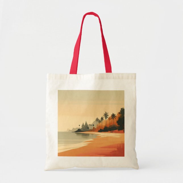 Bolsa Tote Vintage/Retro Beach/tropical (Frente)
