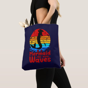 Bolsa Tote Vintage Retro Sunset é uma Sereia que faz ondas