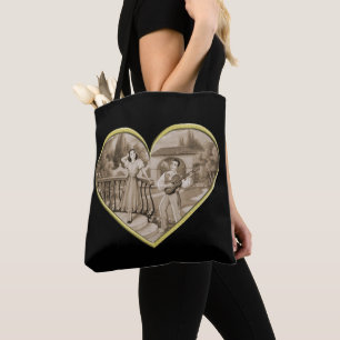 Bolsa Tote Vintage Romance casal, amor de homem e mulher