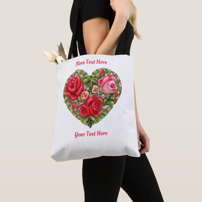 Bolsa Tote Vintage Rosa Heart (Close Up)