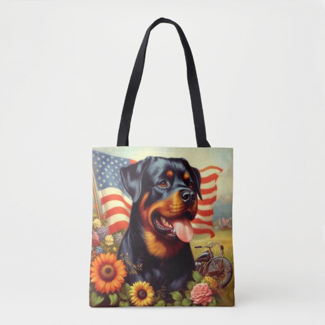 Bolsa Tote Vintage Rottweiler (Frente)