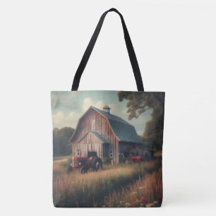 Bolsa Tote vintage/rugosidade e arte de tratores