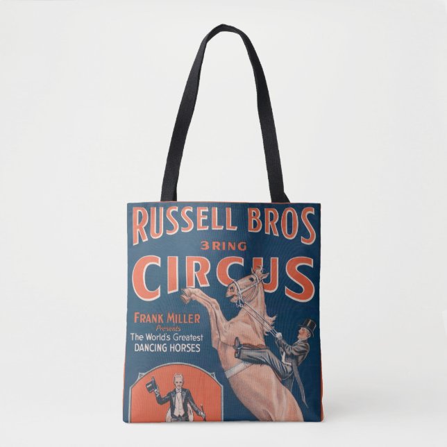 Bolsa Tote Vintage Russell Brothers Circus Poster. (Frente)