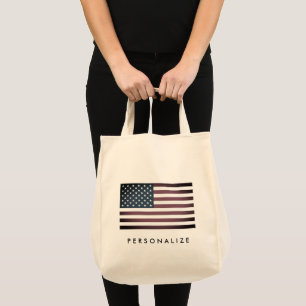 Bolsa Tote Vintage, saco de comida personalizada da bandeira