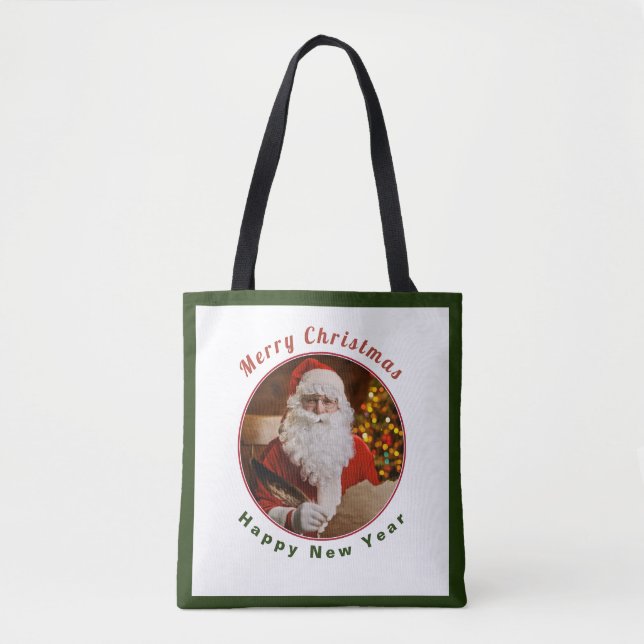 Bolsa Tote Vintage Santa Claus Natal Novo Personalizar (Frente)