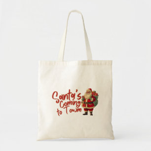 Bolsa Tote Vintage Santa Claus: Papais noeis Comemorando a Ci
