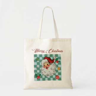 Bolsa Tote Vintage Santa Merry Christmas Design