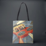 Bolsa Tote Vintage Science Ficting Carro Voador Futurístico<br><div class="desc">Imagem de vintage: viagem de ficção científica futurista e imagem de transporte. Um casal andando em um carro voador à noite com os faróis acesos. Parece um velho carro da polícia com a luz giratória no topo do telhado. Um clássico design de ficção científica de quadrinhos retrógrados do 50 do...</div>