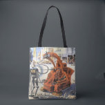 Bolsa Tote Vintage Science Ficting Futurística Guerra de Alie<br><div class="desc">Imagem de Vintage: aliens futuristas de ficção científica e robôs. Um clássico design futurista fictício fictício apresentando aliens em uma luta ou batalha em uma metrópole do futuro com prédios em ruínas ao redor deles.</div>