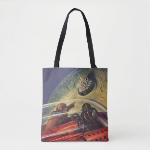 Bolsa Tote Vintage Science Fiction, Futurística City on Moon