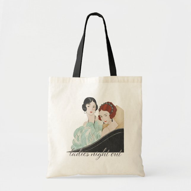 Bolsa Tote Vintage. Senhoras do art deco (Frente)