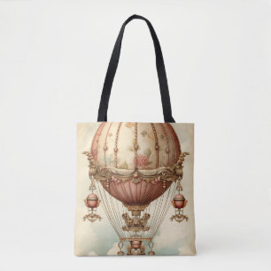 Bolsa Tote Vintage Steampunk Pink Air Balloon