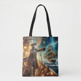 Bolsa Tote Vintage Steampunk Vintage Pirata Espacial do Ocean