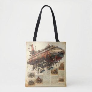 Bolsa Tote Vintage Steampunk Zeppelin (11)