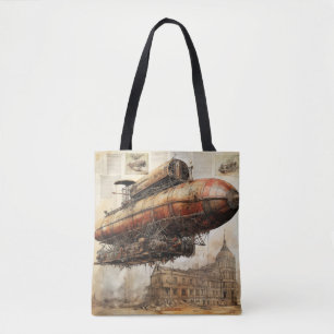 Bolsa Tote Vintage Steampunk Zeppelin (3)